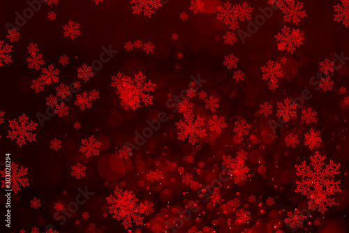 Red snow bokeh background  For important festivals  Illustration design.