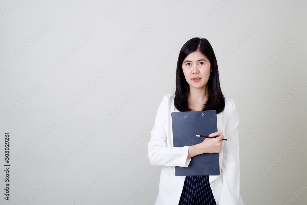 Young asian attractive cheerful businesswoman Young asian attractive cheerful businesswoman