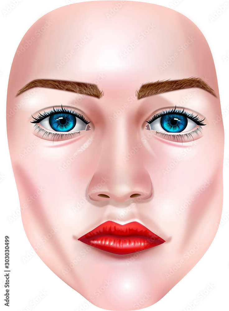 vector illustration of a beautiful sexy woman face with no hair vector illustration of a beautiful sexy woman face with no hair