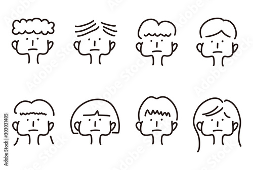 手描きの人物イラスト セット