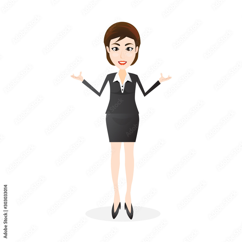 Business woman on white background. Business woman on white background.
