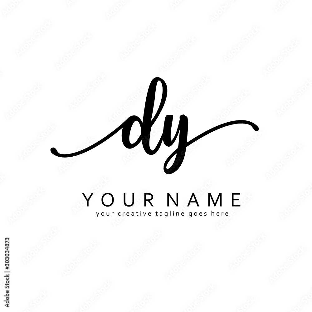 Handwriting D Y DY initial logo template vector Handwriting D Y DY initial logo template vector