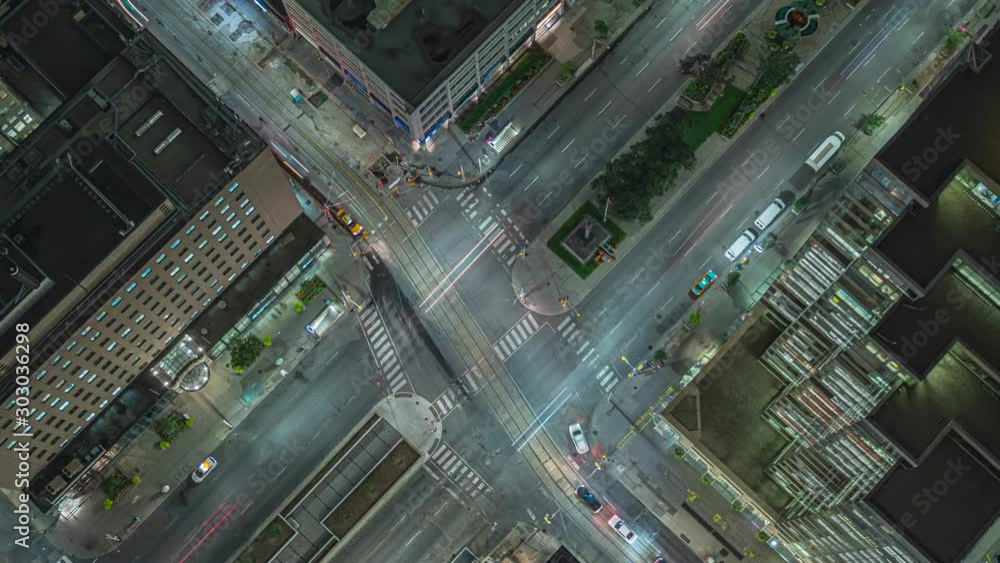 Night time lapse birds eye view of Traffic in Downtown 04 Night time lapse birds eye view of Traffic in Downtown 04