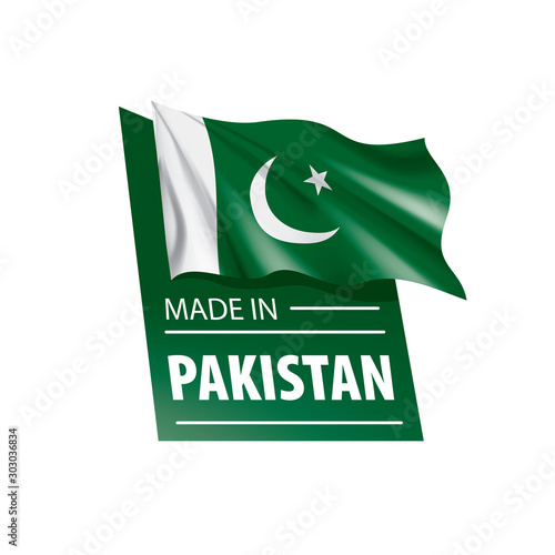 Pakistan flag, vector illustration on a white background