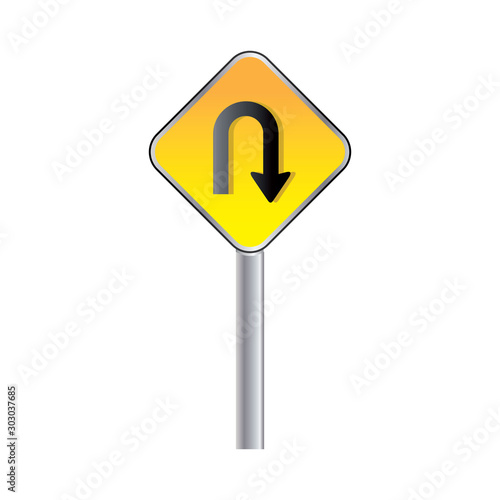 Free Download Blank traffic road sign, empty street signs, yellow isolated on white background, vector illustration. - GFXLoad
