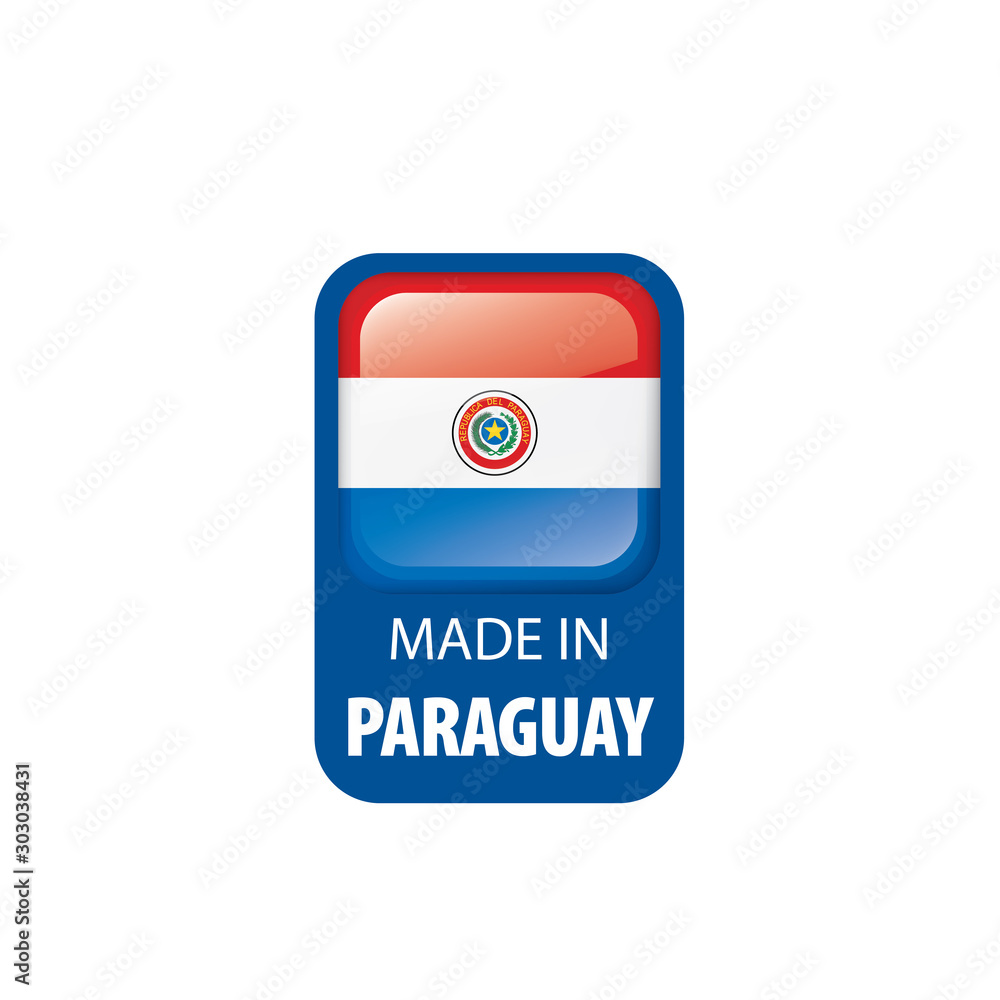 Paraguay flag, vector illustration on a white background Paraguay flag, vector illustration on a white background
