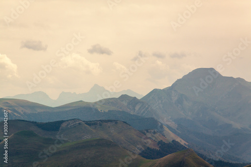 Landscape from Urkulu peak  mountains and jungle of Irati in autumn. Aezkoa and Salazar Valley in the Pyrenees  Navarra. Spain.