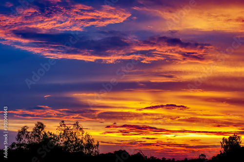 Sky with full of beautiful clouds and vibrant colors