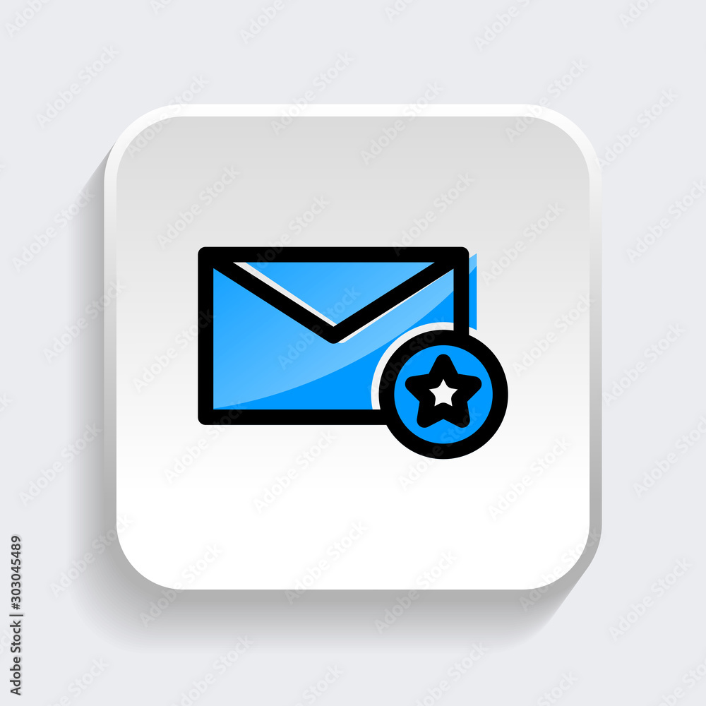 Mail and star icon with trendy filled line style icon for web, logo, app, UI design. isolated on white background. vector illustration eps 10 Mail and star icon with trendy filled line style icon for web, logo, app, UI design. isolated on white background. vector illustration eps 10