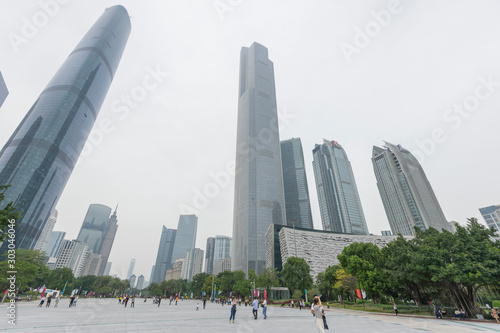 View of Modern skyscrapers in Guangzhou, China photo