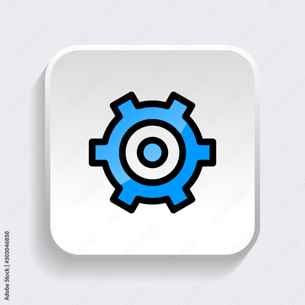 Setting icon with trendy filled line style icon for web, logo, app, UI design. isolated on white background. vector illustration eps 10 Setting icon with trendy filled line style icon for web, logo, app, UI design. isolated on white background. vector illustration eps 10