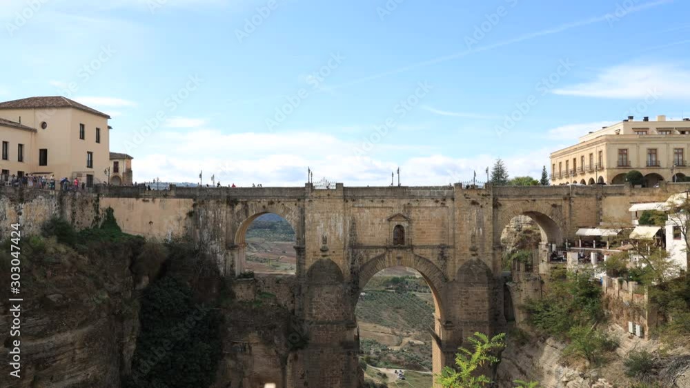 View of the famous bridge Puente Nuevo in the historic city centre View of the famous bridge Puente Nuevo in the historic city centre