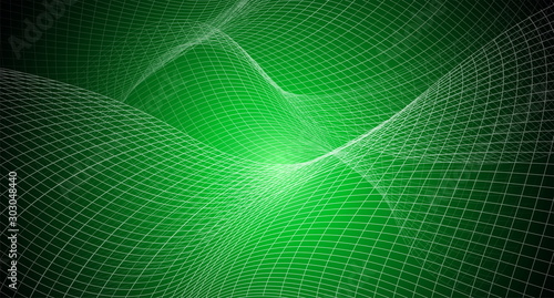 copy space with abstract background irregular grid, mesh pattern on green light,geometric and line,technology network and science concept in future and global international