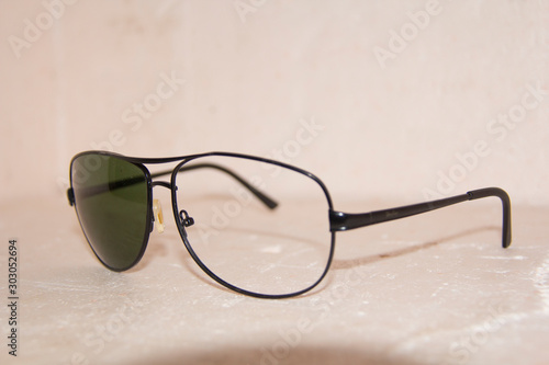 glasses on white background