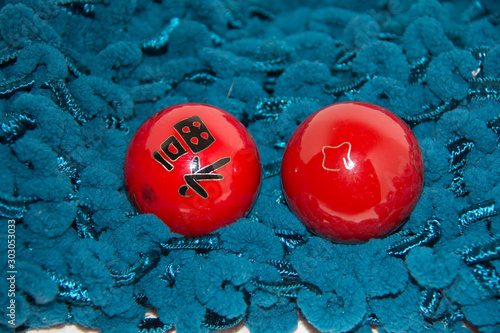 red hearts on a wooden background
