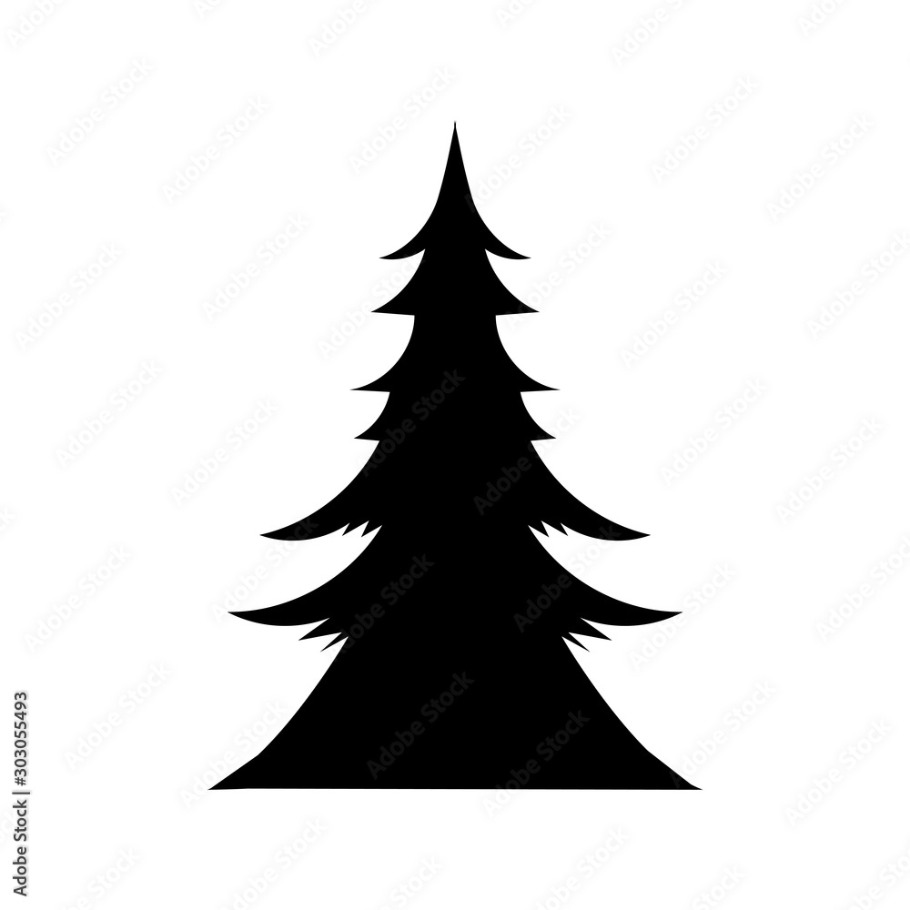 christmas pine tree decorative icon - obrazy, fototapety, plakaty 