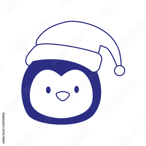 cartoon penguin with christmas hat