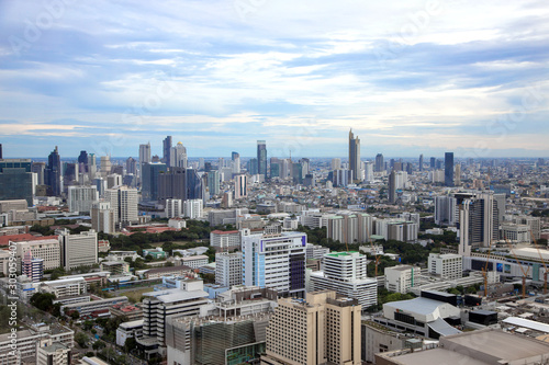 Bangkok capital city of Thailand with high building from top view