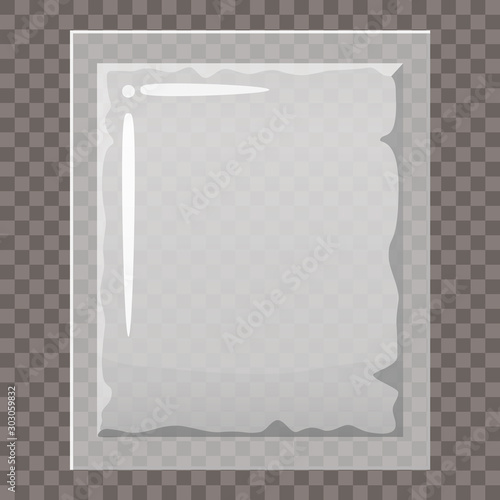 Plastic packaging transparent empty vacuum container mockup to storage