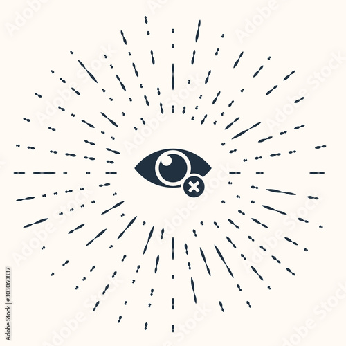 Grey Invisible or hide icon isolated on beige background. Abstract circle random dots. Vector Illustration