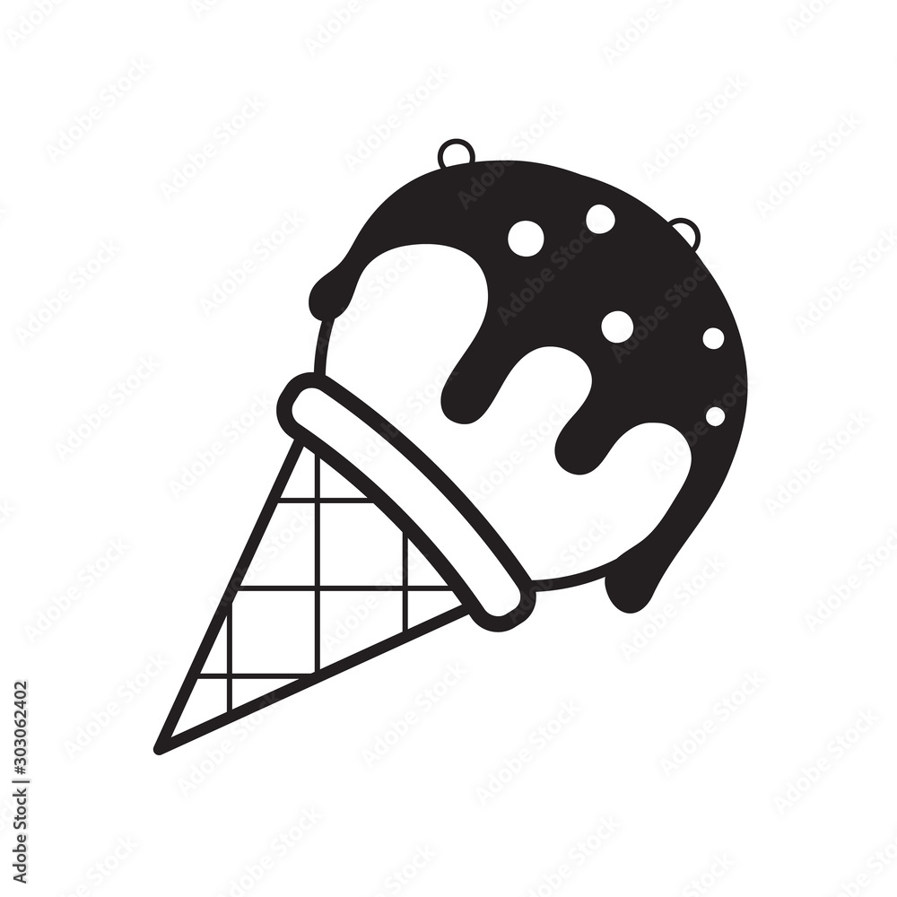 Cone, dessert, icecream icon vector image. Can also be used for sweets and confectionery. Suitable for use on web apps, mobile apps and print media. Cone, dessert, icecream icon vector image. Can also be used for sweets and confectionery. Suitable for use on web apps, mobile apps and print media.