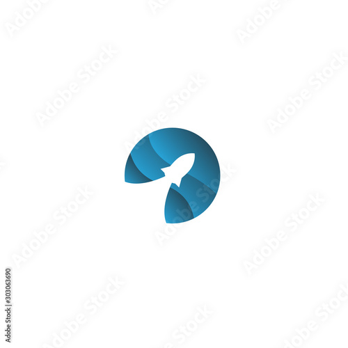 travel rocket modern logo template illustration