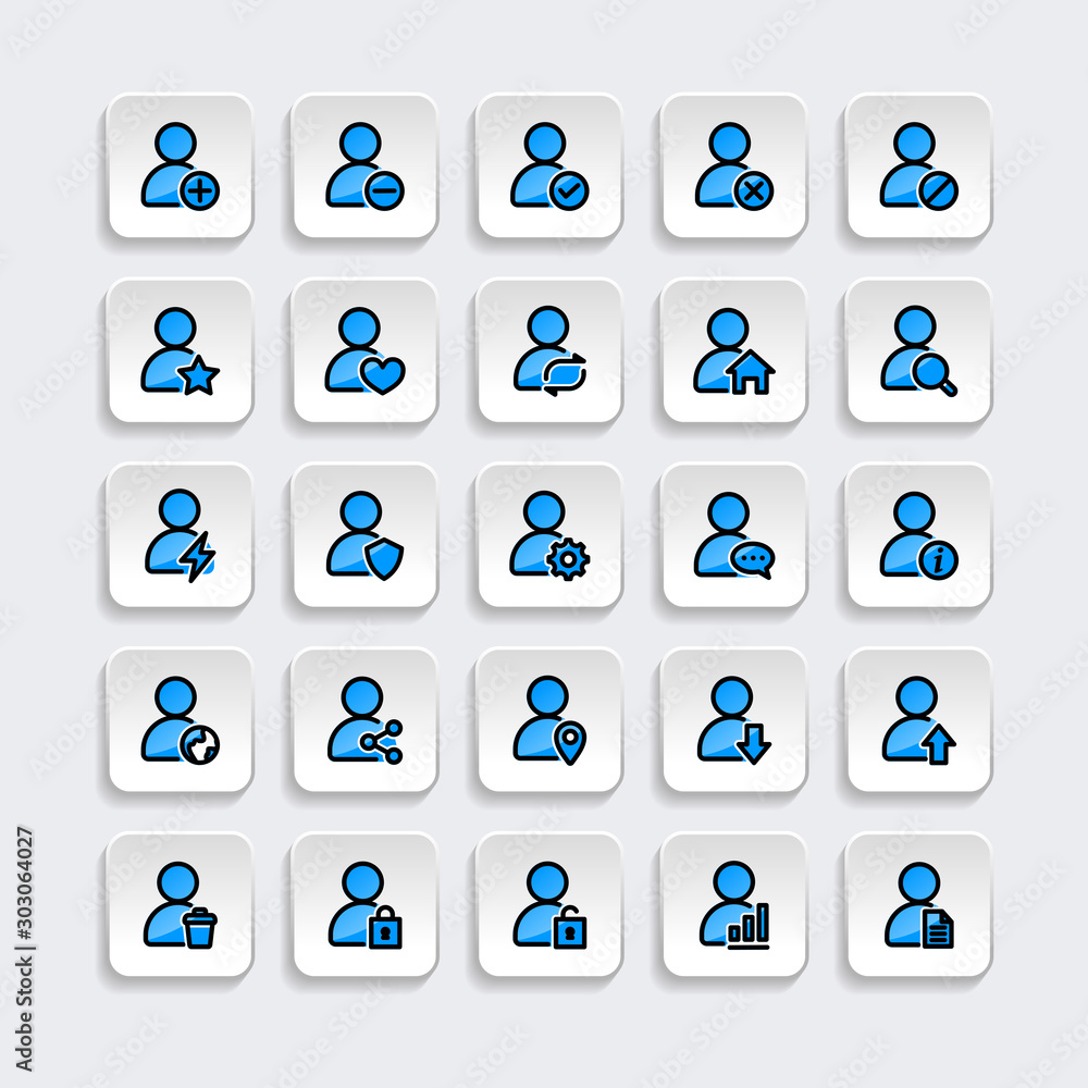 Set of User icon. symbol of business people with trendy filled line style icon for web site design, logo, app, UI isolated on white background. Vector Illustration Set of User icon. symbol of business people with trendy filled line style icon for web site design, logo, app, UI isolated on white background. Vector Illustration