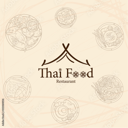 thai food restaurant logo icon graphic