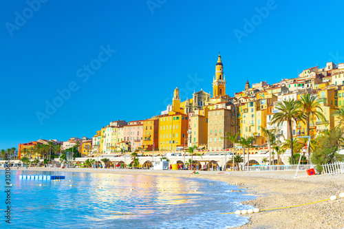 View on old part of Menton, Provence-Alpes-Cote d'Azur, France