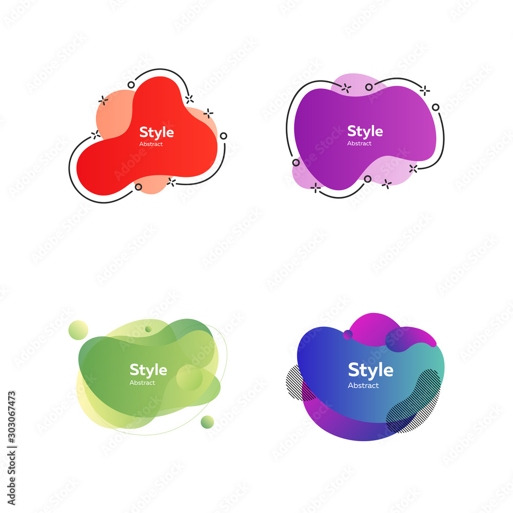 Colorful irregular shapes set