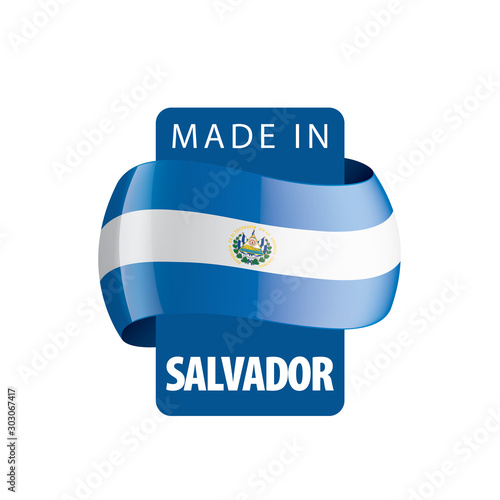 Salvador flag, vector illustration on a white background