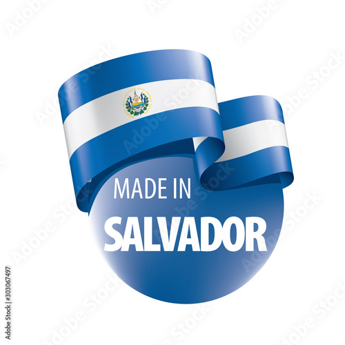 Salvador flag, vector illustration on a white background