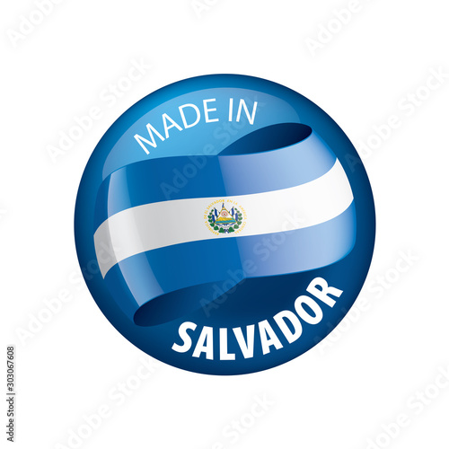 Salvador flag, vector illustration on a white background