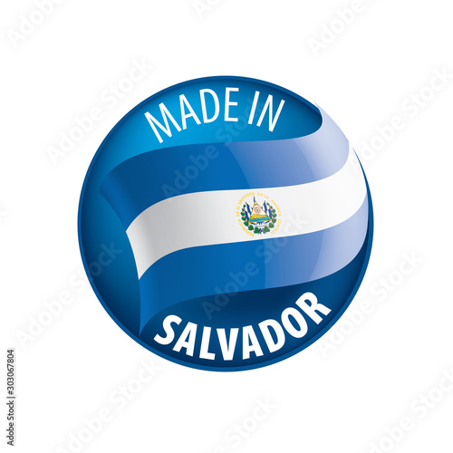 Salvador flag, vector illustration on a white background