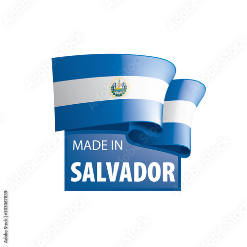 Salvador flag, vector illustration on a white background