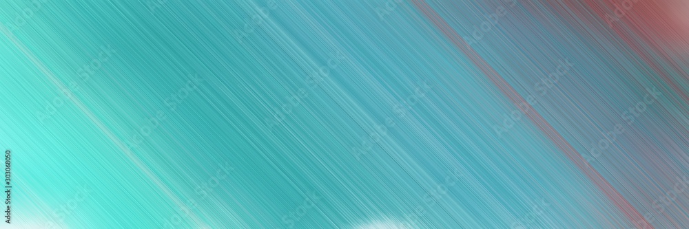 abstract colorful horizontal business banner design with diagonal lines and cadet blue, aqua marine and ash gray colors and space for text and image