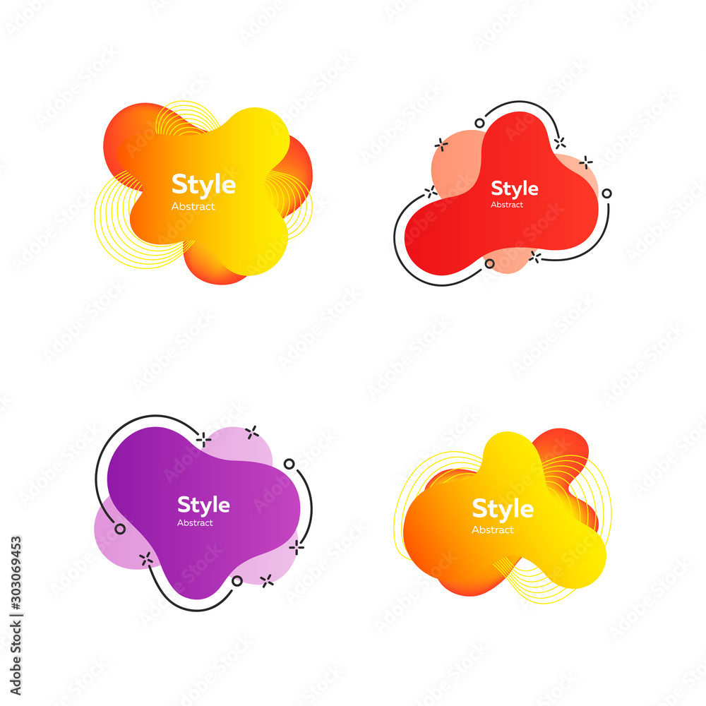 Collection of multi-colored flowing liquid shapes Collection of multi-colored flowing liquid shapes
