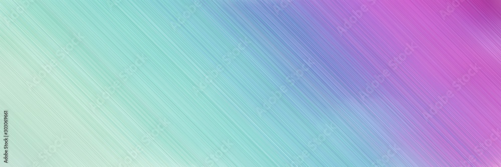 horizontal background banner with pastel blue, light blue and medium orchid colors and space for text and image