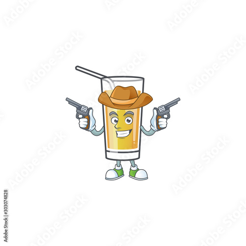 Cartoon sweet apple cider with cowboy mascot