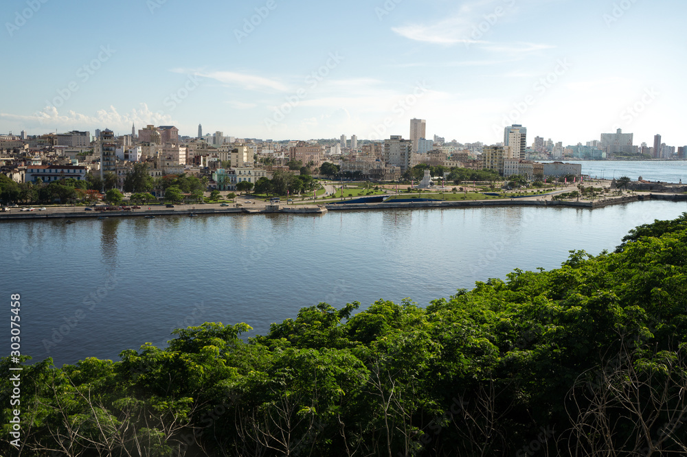 Havana with its bay seen from El Morro Cabaña