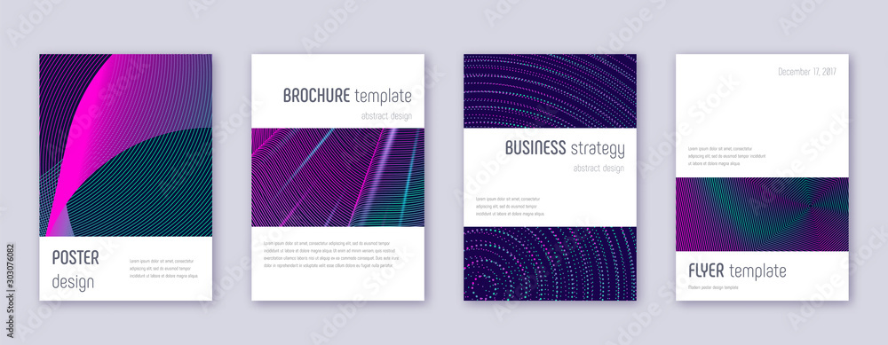 Minimalistic brochure design template set. Neon ab Minimalistic brochure design template set. Neon ab