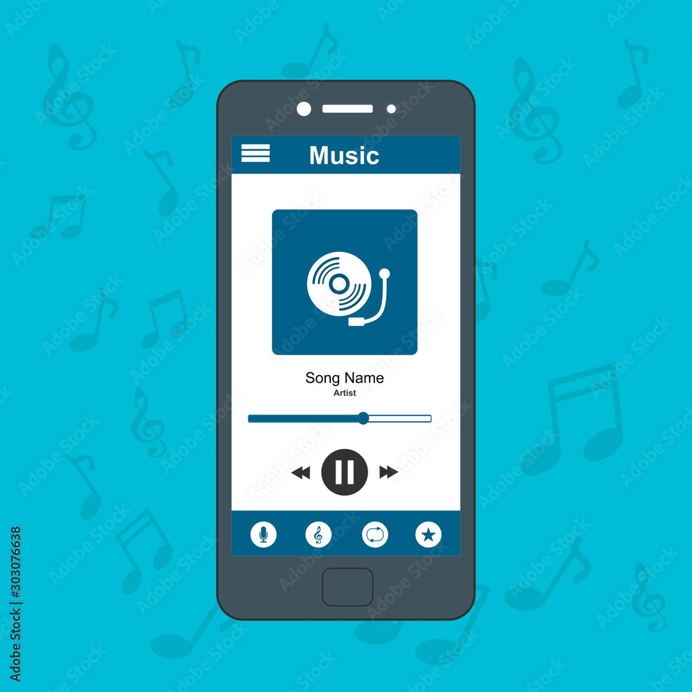 Online Music app for landing page, ui, web, App intro card, editorial, flyer,and banner, entertainment Vector Illustration Concept Online Music app for landing page, ui, web, App intro card, editorial, flyer,and banner, entertainment Vector Illustration Concept