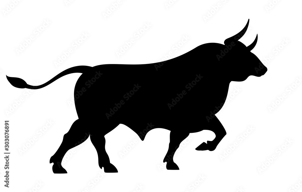 Angry running bull icon Angry running bull icon