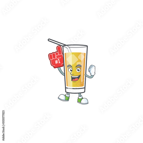 Apple cider cartoon with mascot character foam finger