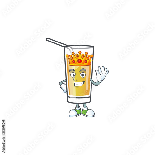 Apple cider cartoon with mascot character king