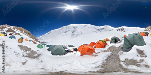 Foto Spherical panorama of the Pamir mountain
