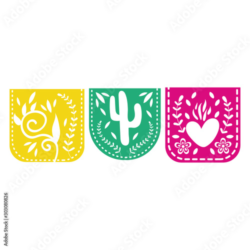 mexican garlands hanging decorative icons