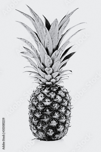 Fotografija Trendy home interior decoration canvas - single ripe and whole pineapple isolate
