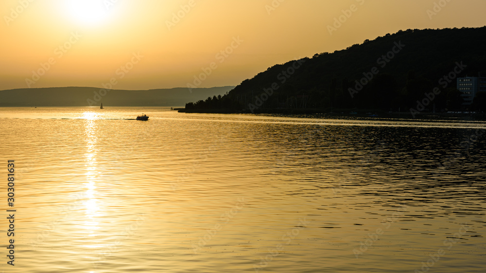 Lago Balaton, Ungheria, tramonto