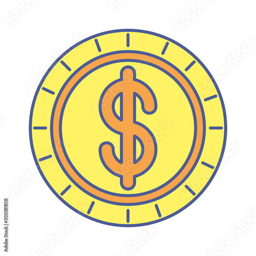 coin money dollar isolated icon